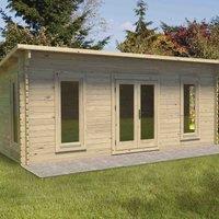 Forest Garden Arley 6 x 3m Pent Double Glazed Cabin, Brown