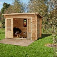 Forest Garden Harwood 3m x 2m Pent Log Cabin, Brown