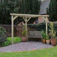 Forest Garden Slatted Corner Pergola, Brown
