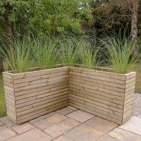 Forest Garden Linear 160cm Corner Planter, Brown