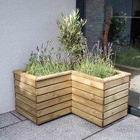 Forest Garden Linear 80cm Corner Planter, Brown