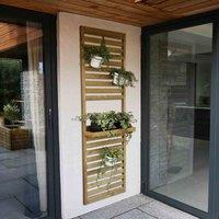 Forest Garden Slatted 5'11'' x 1'11'' Wall Planter - 2 Shelf, Brown