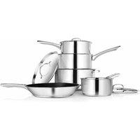 Penguin Home Professional Induction-safe Cookware Set Stainless Steel 5-pieces, Clear