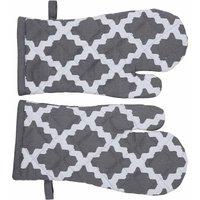 Penguin Home 3176 Cotton Heat Resistant Kitchen Oven Gloves - Diamond Grey, Grey