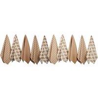 Penguin Home - 100 Cotton Tea Towel Set Of 10 - Stylish Beige Design With Multiple Patterns, Grey