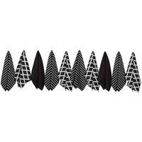 Penguin Home - 100 Cotton Tea Towel Set Of 10 - Stylish Black Design With Multiple Patterns, Black