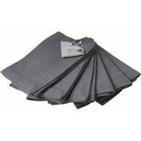 Penguin Home Set Of 6 100 Premium Linen Look With Faggoting Hemstitched Reusable Napkins - Solid Grey, Grey