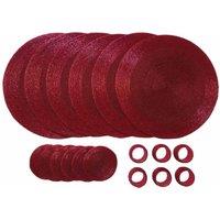 Penguin Home Set Of 18 Glass Beaded Coasters And Napkin Rings - Red, Red