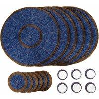 Penguin Home Set Of 18 Glass Beaded Placemats Coasters And Napkin Rings - Blue And Antique Gold Colour, Gold