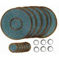 Penguin Home Set Of 18 Glass Beaded Placemats Coasters And Napkin Rings - Aqua And Antique Gold Colour, Gold