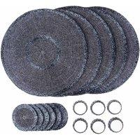 Penguin Home Set Of 18 Glass Beaded Placemats Coasters And Napkin Rings - Grey And Charcoal Colour, Grey