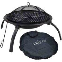 Lifestyle Appliances Lifestyle Kaida Traveller Portable Camping Firepit + Bbq - Black