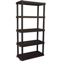 Oskar Koolatron 5 Tier Garage Plastic Shelving Unit Extra Large, Black