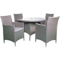 Royalcraft Nevada 4 Seater KD Round Dining Set - Grey, Grey
