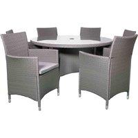Royalcraft Nevada 6 Seater KD Round Dining Set - Grey, Grey