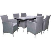Royalcraft Nevada 6 Seater KD Rectangular Dining Set - Grey, Grey