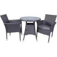 Royalcraft Malaga 2 Seater Stacking 70cm Bistro Set - Black, Grey