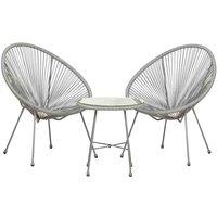 Royalcraft Monaco 3Pc Egg Chair Set - Grey, Grey