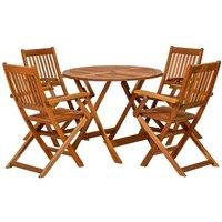 Royalcraft Manhattan 4 Seater 90cm Dining Set with 4 Folding Armchairs