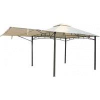 Royalcraft Algarve 3.3x3.3m Gazebo w/ 2.1m Awning - Grey, Grey