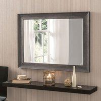 Yearn Mirrors Yearn Rustic Dark Grey Framed Mirror 102 x 74 Cms, Grey