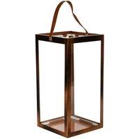 Ivyline Hampton Tall Lantern H:40 x W:18 Cm - Copper, Brown