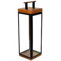 Ivyline Grace Tall Lantern H: 58 x W: 20 Cm - Acacia Wood And Black