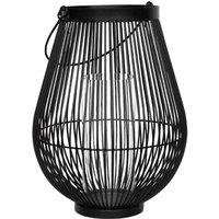 Ivyline Venere Lantern With Glass Insert H:46 x W35.5 Cm - Black, Black