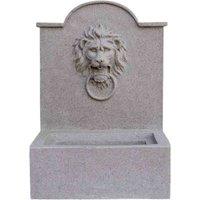 Ivyline Outdoor Luxury Lion Water Feature - Sandstone Polyresin, Brown