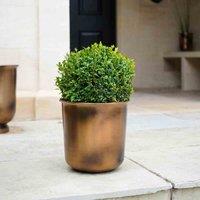 Ivyline Outdoor Hampton Copper Metal Planter H25Cm W21.5Cm, Brown