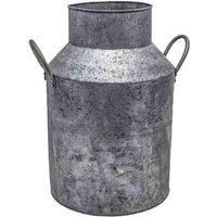 Ivyline Galvanised Milk Churn H42Cm, Grey