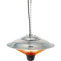 Tower Astro Hanging Patio Heater 1500W With Led Light - Black, Black