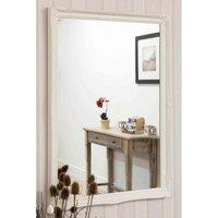 MirrorOutlet Fraser White Beaded Dress Mirror 98 x 68cm, White