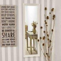 MirrorOutlet Fraser White Beaded Dress Mirror 122 x 41cm, White