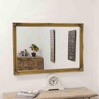 MirrorOutlet Fraser Gold Beaded Dress Mirror 102 x 72cm, Gold
