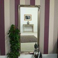 MirrorOutlet Hamilton Vintage Silver Antique Design Large Dress Mirror 165 x 75cm, Silver