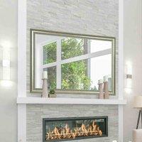 MirrorOutlet Lancaster Champagne Silver Large Decorative Wall Mirror Brand 102 x 715cm, Silver
