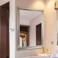 MirrorOutlet Lancaster Champagne Silver Extra Large Wall Hanging Mirror 103cm x 73cm, Silver