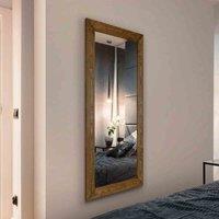 MirrorOutlet Farmhouse Dark Natural Wood Full Length Mirror 172cm x 81cm, Brown