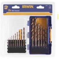 Irwin Hss Titanium Metal Drill Bit Set 15 Piece, Blue