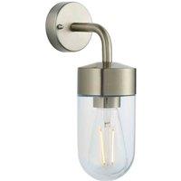 Crossland Grove South Wall Light Brushed Steel, Grey