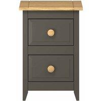 Core Products Capri 2 Drawer Petite Bedside Cabinet Carbon Grey, Grey