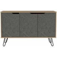 Core Products Manhattan Medium Sideboard With 3 Doors Bleached Pine, Grey