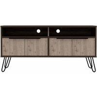 Core Products Nevada Wide Screen Tv Rack With 4 Doors Smoked Oak, Brown