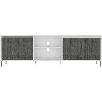 Core Products Dallas White Ultra Wide Tv Rack With 2 Doors And One Drawer White, White
