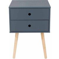 Core Products Options Blue Scandia 2 Drawer & Wood Legs Bedside Cabinet Blue, Blue