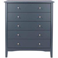 Core Products Como Midnight Blue 5 Drawer Chest Blue, Blue