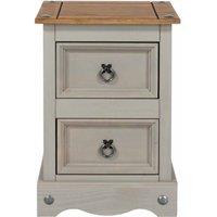 Core Products Corona 2 Drawer Petite Bedside Cabinet Grey Wax, Grey