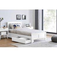 Furniture Box Azure Grey White Wooden Solid Pine Quality Single Bed Frame Only