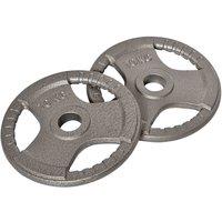 HOMCOM 2" Olympic Weight Plates Sets for Strength Training w/ Weight 2 x 10kg, Silver